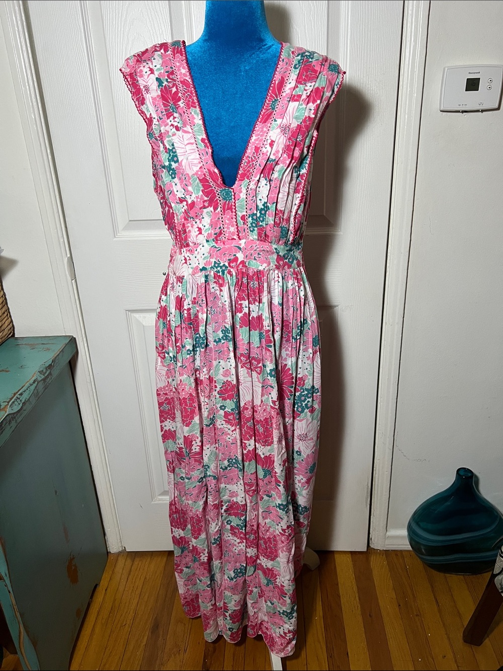 Poupette St. Barth Agnes Floral Multicolor Maxi Dress Women’s Large